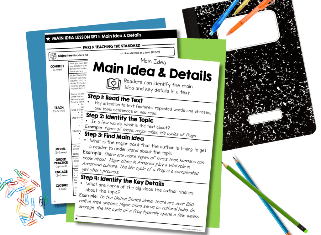 Part 1 of the Whole Group Lesson focuses on direct instruction of a standards-aligned objective. 