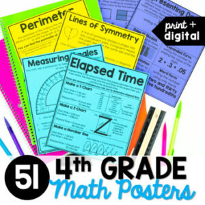 4th Grade Math Posters And Anchor Charts For Journals- Includes Place 