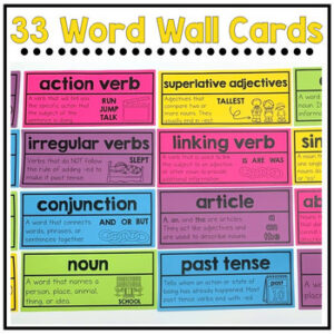 parts of speech word wall