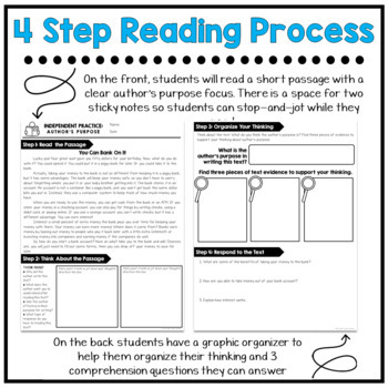 Author's Purpose Reading Passages - Literacy Stations