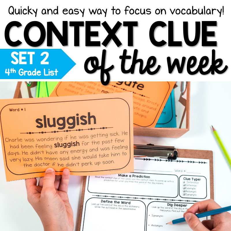 Context Clues Activities and Worksheets for 4th Grade